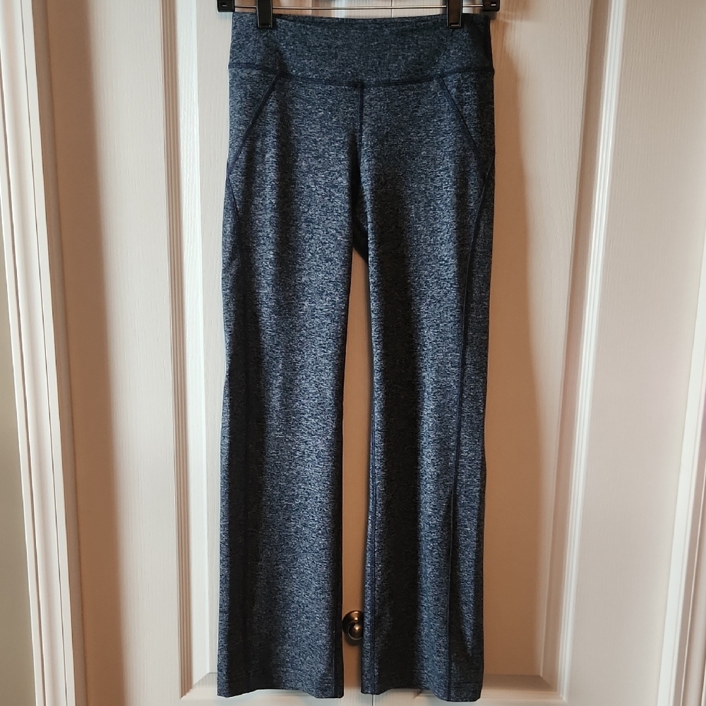 Gray Boot Cut Flare Pants with Wide Waistband